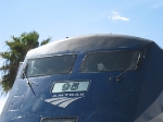 Amtrak cab close up